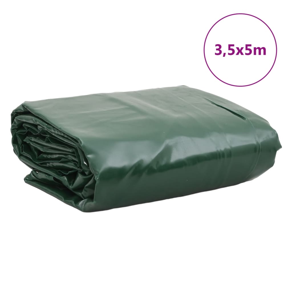 vidaXL Tarpaulin Green 3.5x5 m 650 g/m²