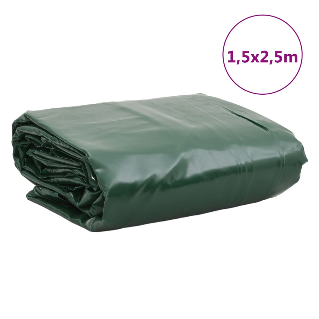 vidaXL Tarpaulin Green 1.5x2.5 m 600 g/m²