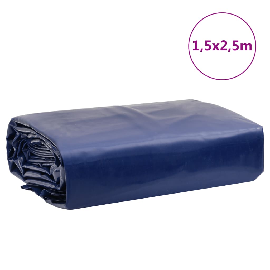 vidaXL Tarpaulin Blue 1.5x2.5 m 600 /m²