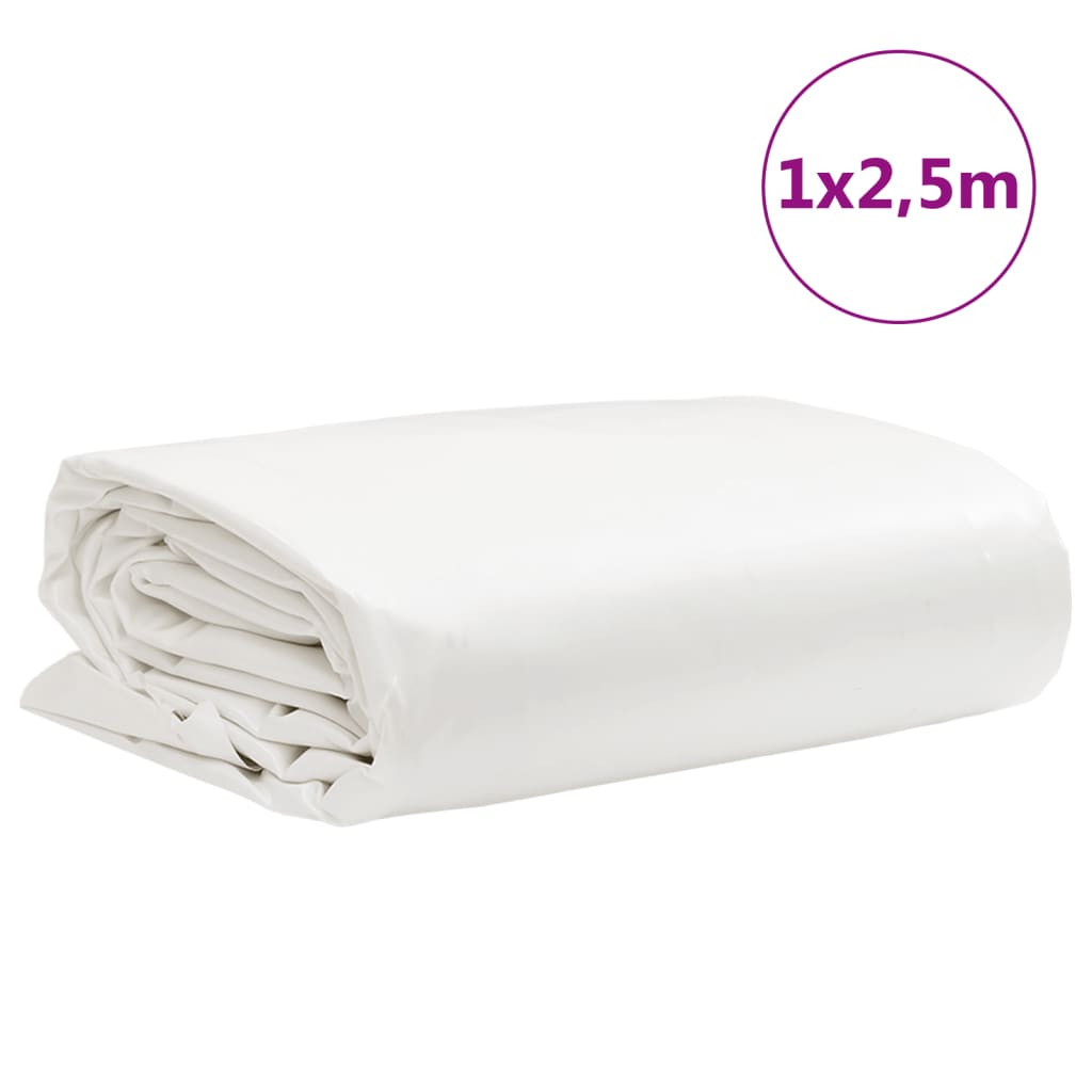 vidaXL Tarpaulin White 1x2.5 m 600 /m²