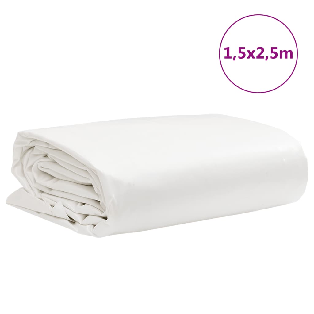 vidaXL Tarpaulin White 1.5x2.5 m 600 /m²