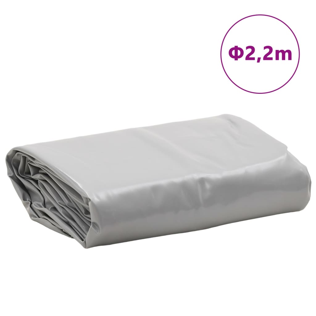 vidaXL Tarpaulin Grey Ø 2.2 m 650 g/m²