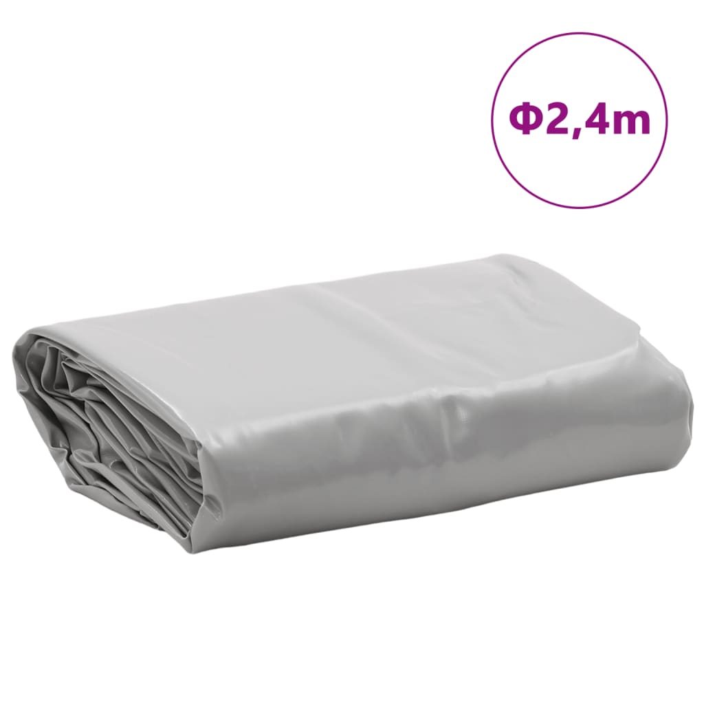 vidaXL Tarpaulin Grey Ø 2.4 m 650 g/m²