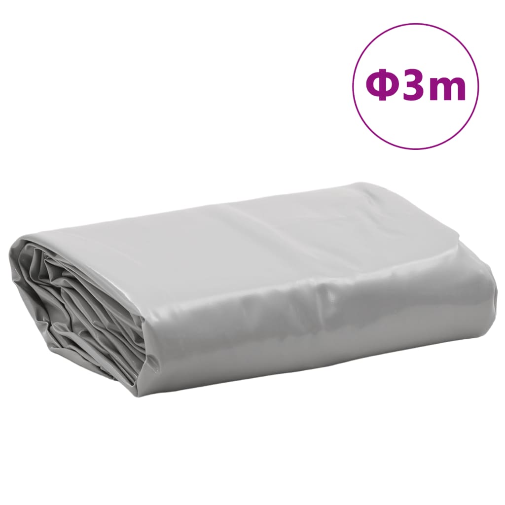 vidaXL Tarpaulin Grey Ø 3 m 650 g/m²