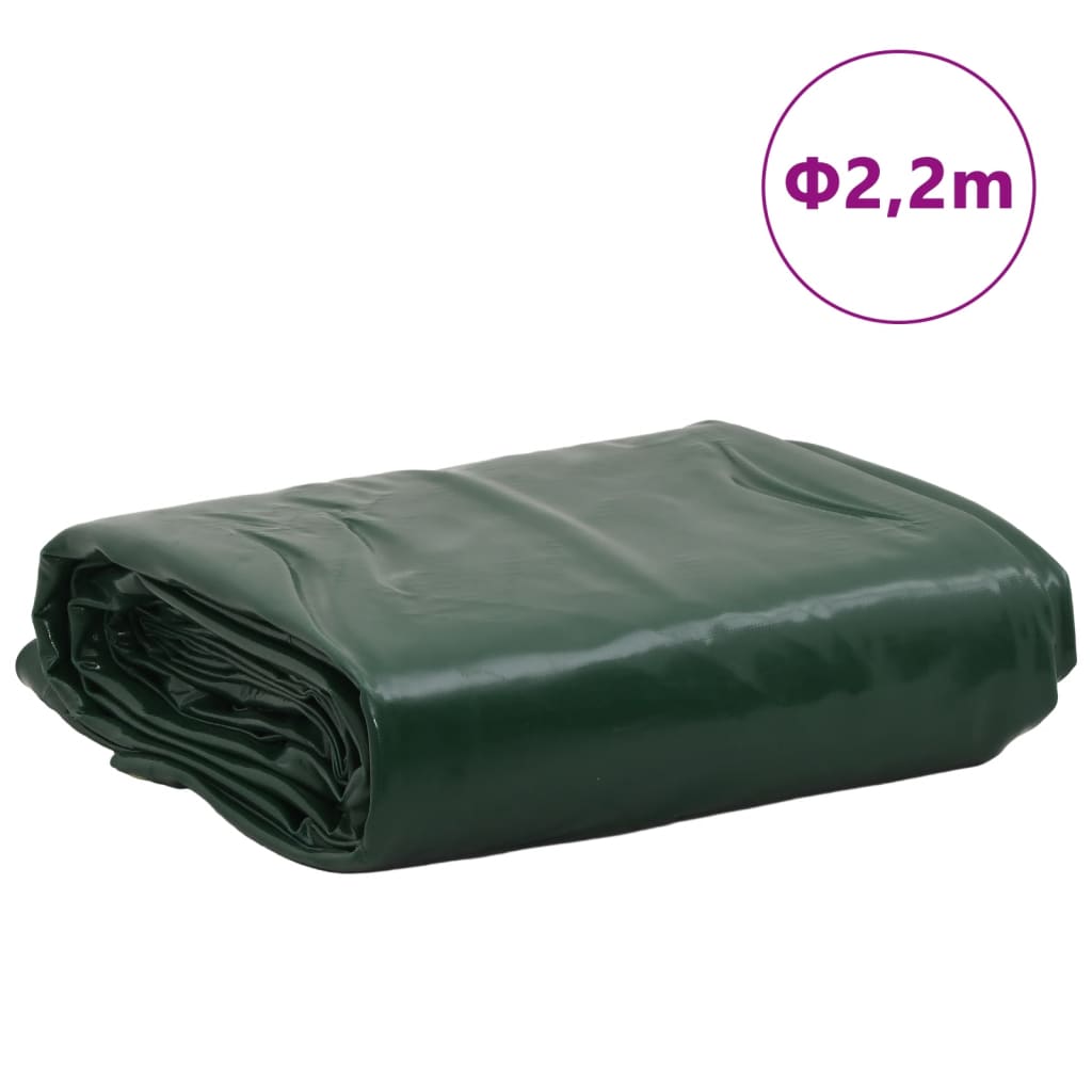 vidaXL Tarpaulin Green Ø 2.2 m 650 g/m²