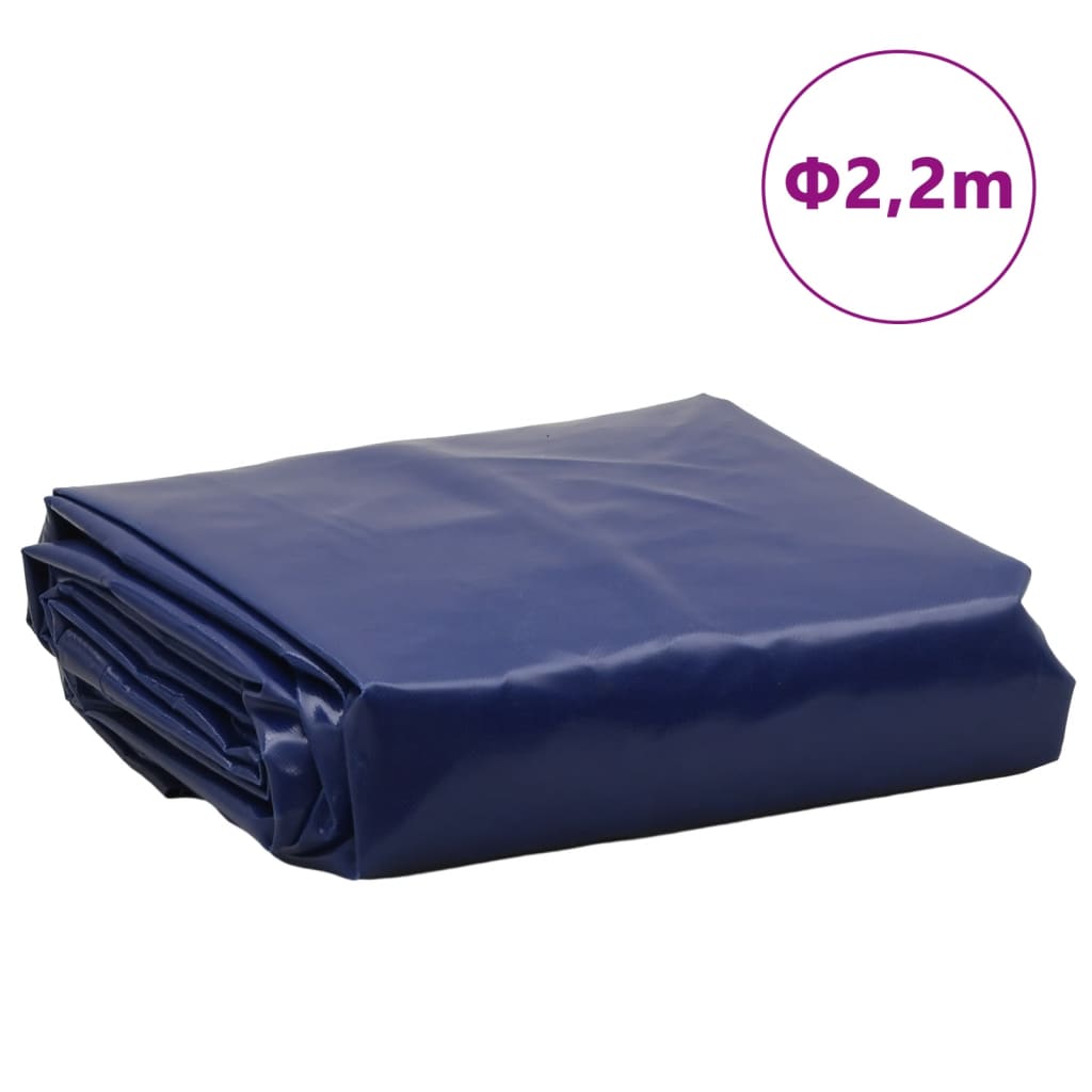 vidaXL Tarpaulin Blue Ø 2.2 m 650 g/m²