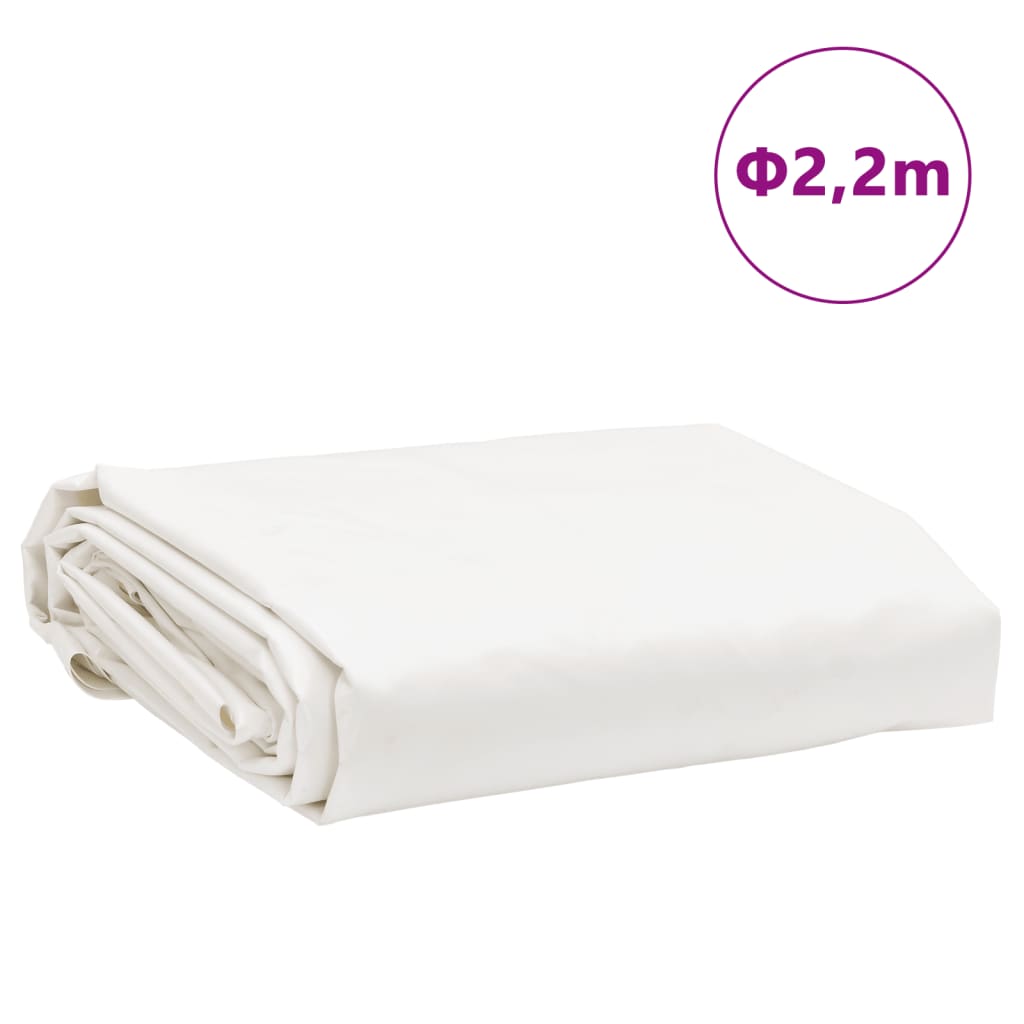 vidaXL Tarpaulin White Ø 2.2 m 650 g/m²