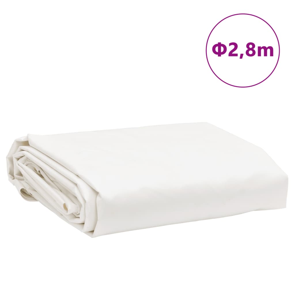 vidaXL Tarpaulin White Ø 2.8 m 650 g/m²