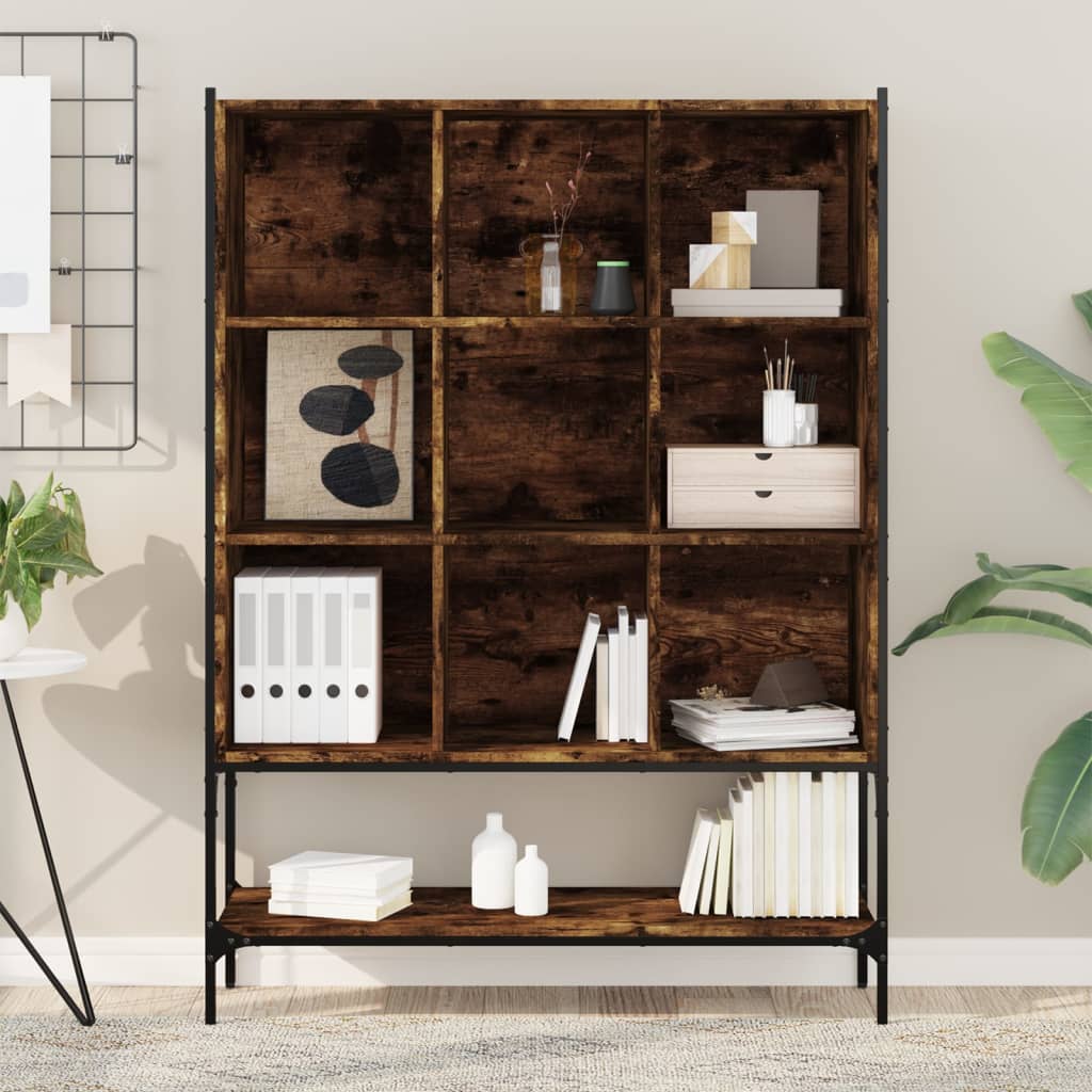 Bookcase Smoked Oak 102x30x141,5 cm Engineered Wood