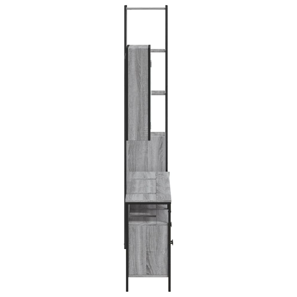 4 Piece Bathroom Cabinet Set Grey Sonoma Engineered Wood