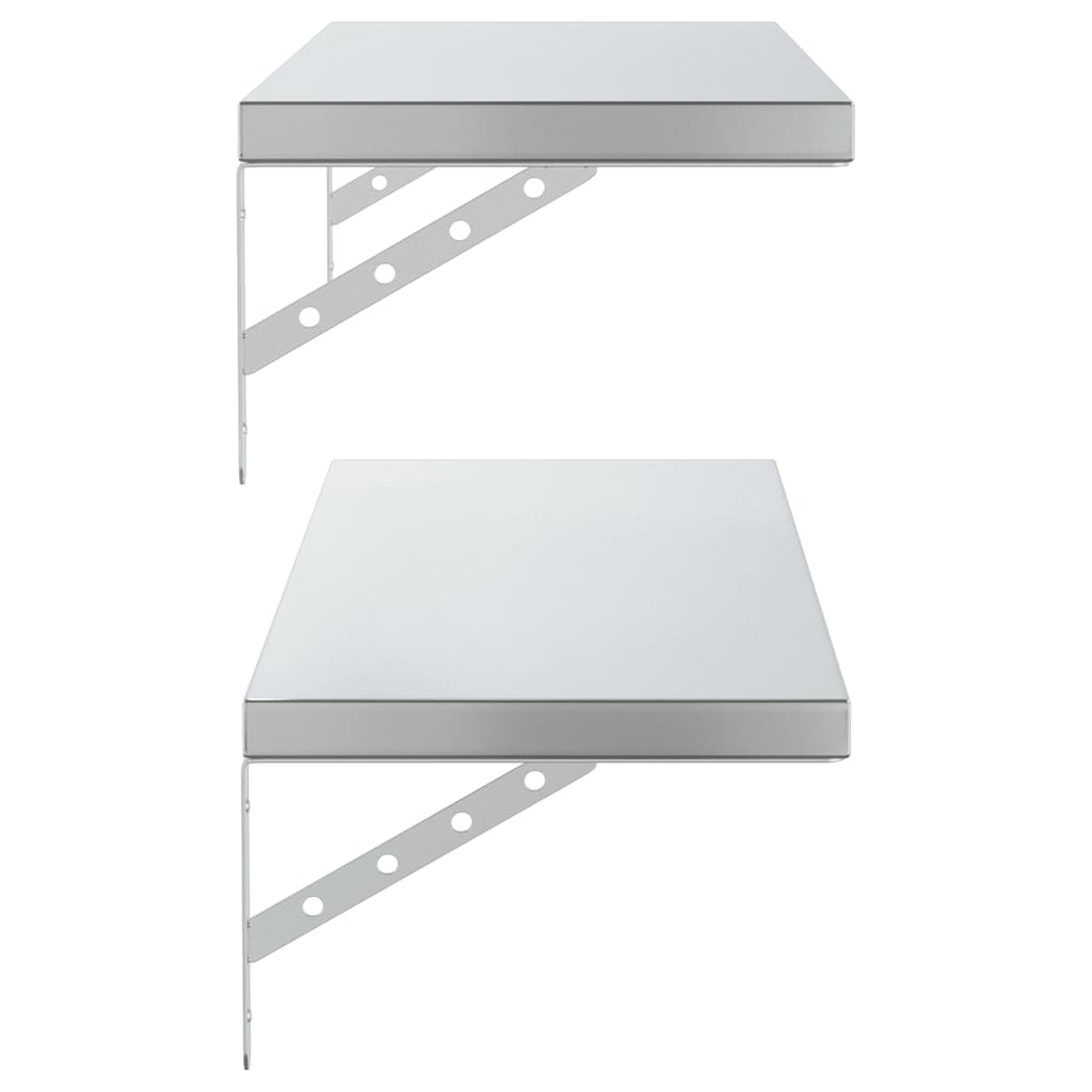 vidaXL Wall Shelves 2 pcs 100x30 cm Silver Stainless Steel