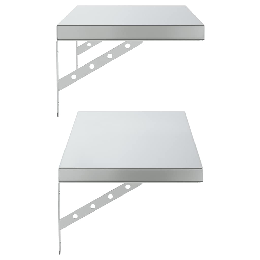 vidaXL Wall Shelves 2 pcs 75x30 cm Silver Stainless Steel