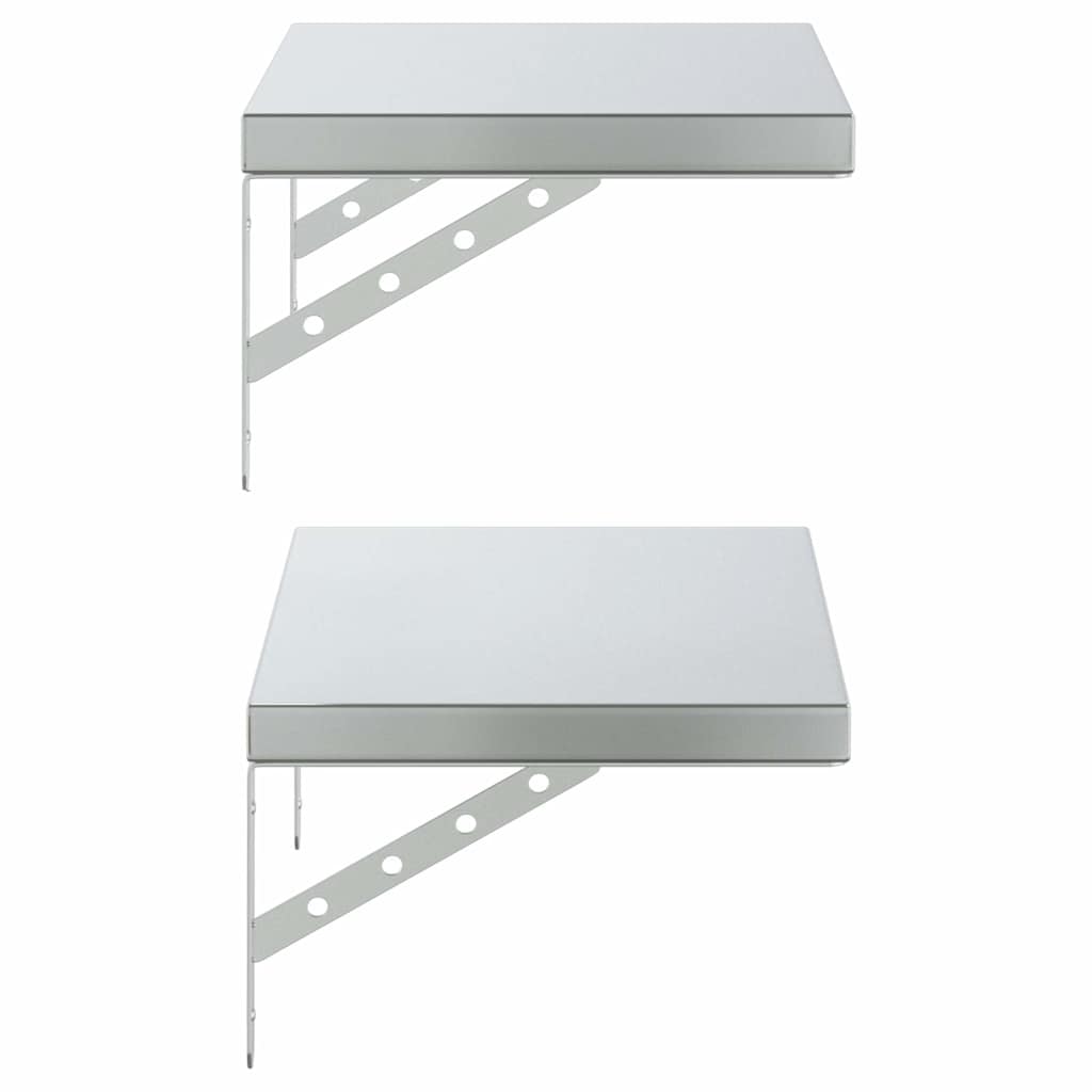 vidaXL Wall Shelves 2 pcs 50x30 cm Silver Stainless Steel