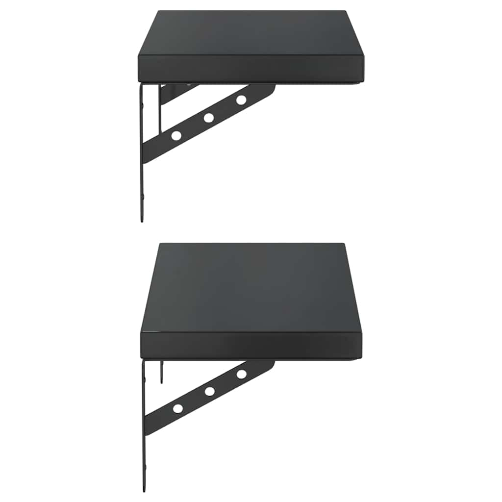 vidaXL Wall Shelves 2 pcs 50x23.5 cm Black Stainless Steel