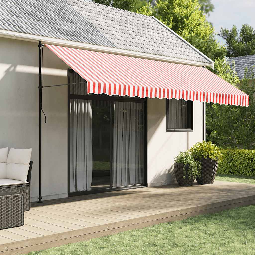 Awning Replacement Fabric Red and White 450x350 cm Polyester
