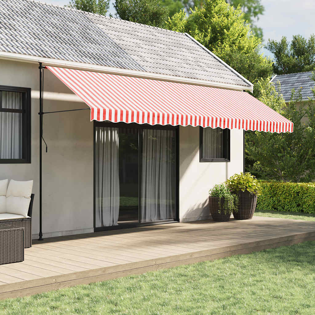 Awning Replacement Fabric Red and White 500x300 cm Polyester