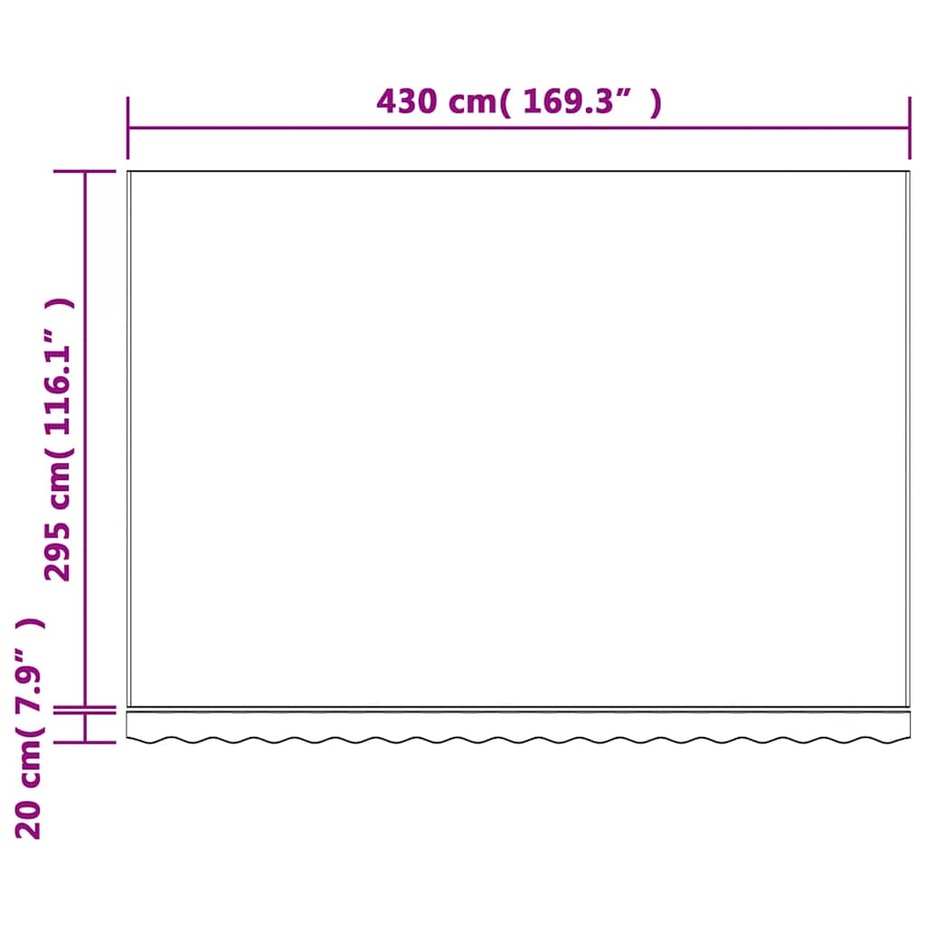 Replacement Fabric for Awning Multicolour Stripe 4.5x3 m