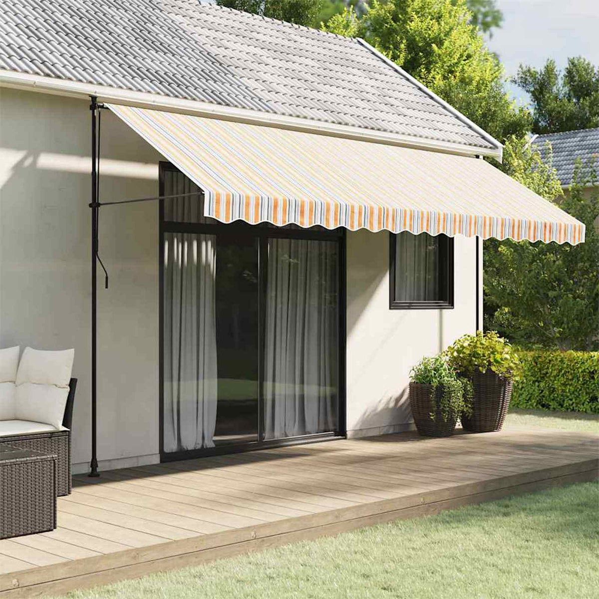 Awning Replacement Fabric Multicolour 450x350 cm Polyester