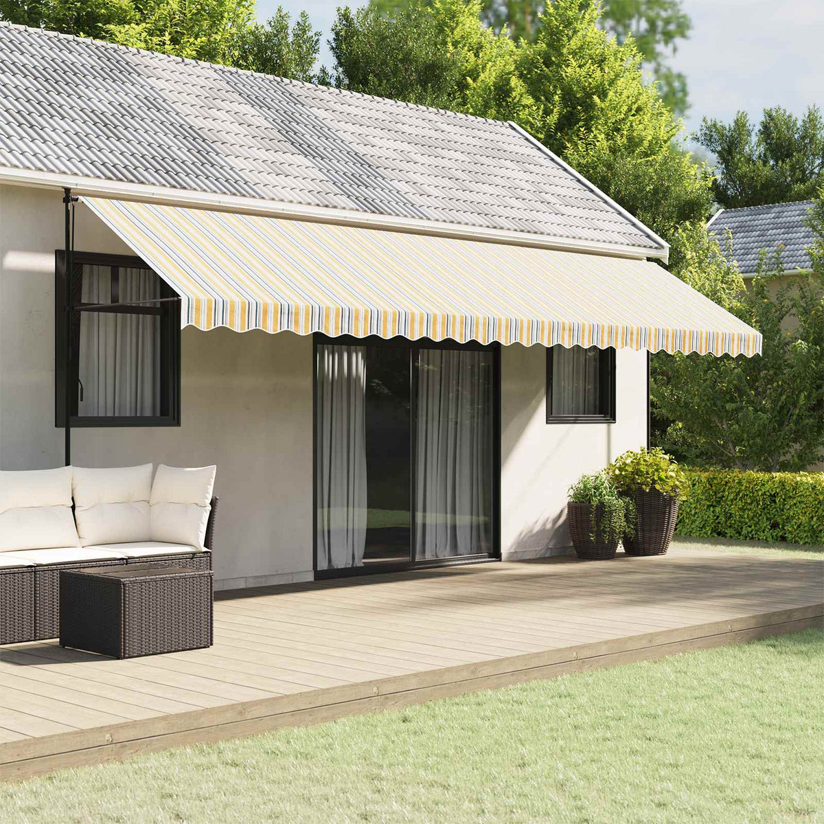Awning Replacement Fabric Multicolour 600x350 cm Polyester