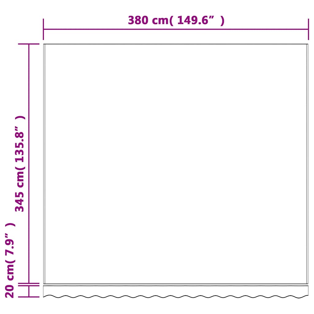Replacement Fabric for Awning Multicolour Stripe 4x3.5 m