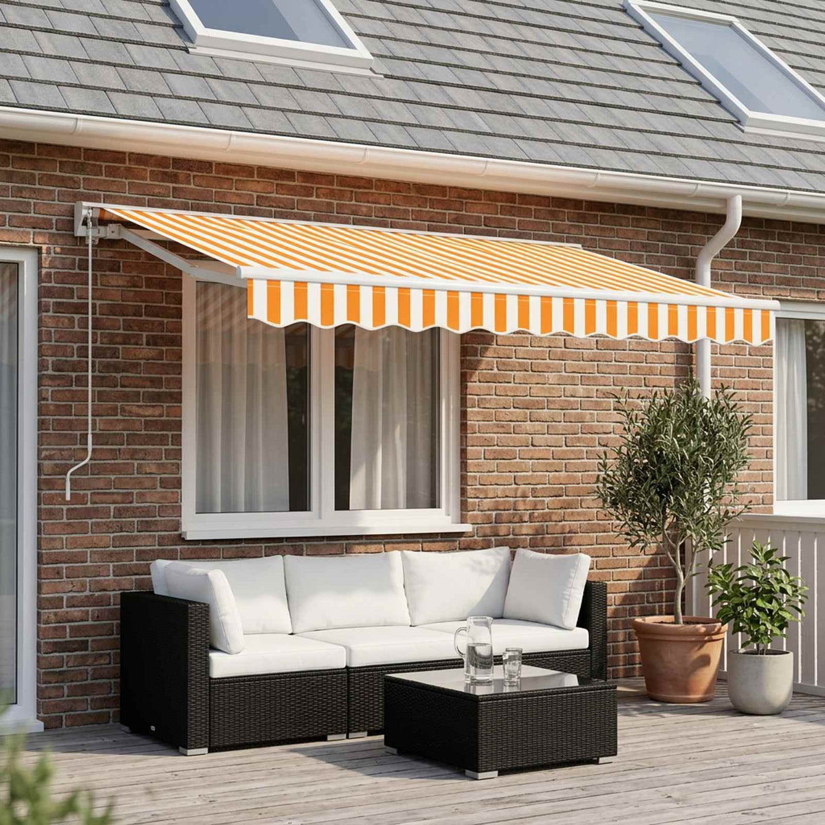 Awning Valance Replacement Yellow and White Stripe 300 cm