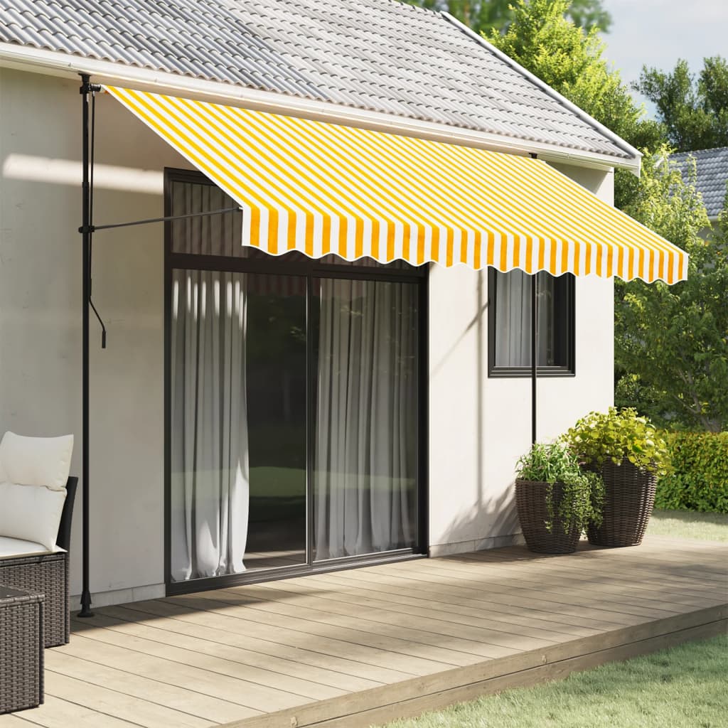 Replacement Fabric for Awning Valance Yellow and White Stripe 3.5 m