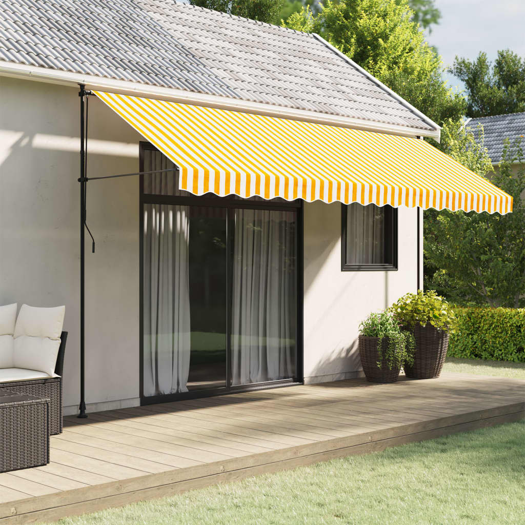 Replacement Fabric for Awning Valance Yellow and White Stripe 4.5 m