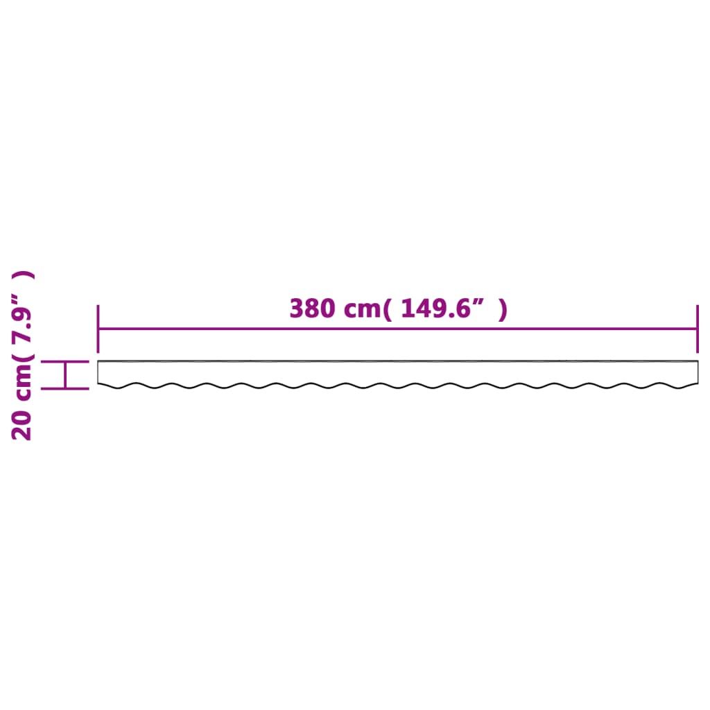 vidaXL Replacement Fabric for Awning Valance Anthracite Stripe 4 m