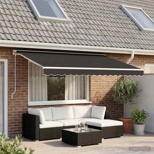 Awning Valance Replacement Anthracite Stripe 450 cm