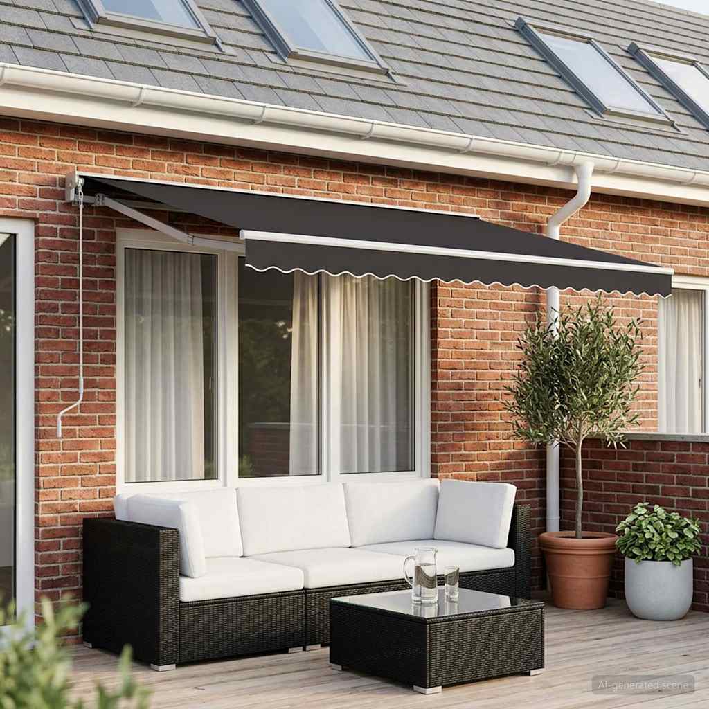 Awning Valance Replacement Anthracite Stripe 600 cm