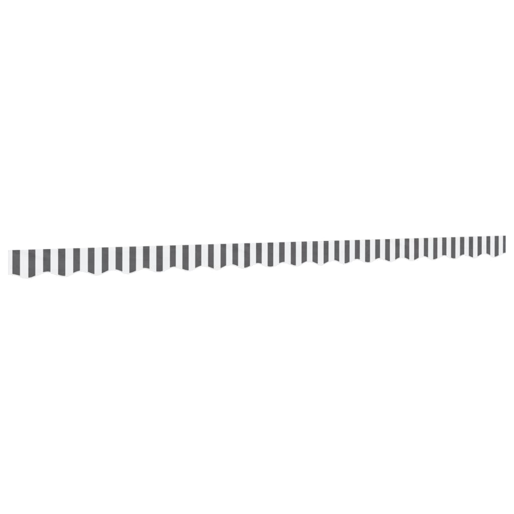 Replacement Fabric for Awning Valance Anthracite and White Stripe 4.5 m