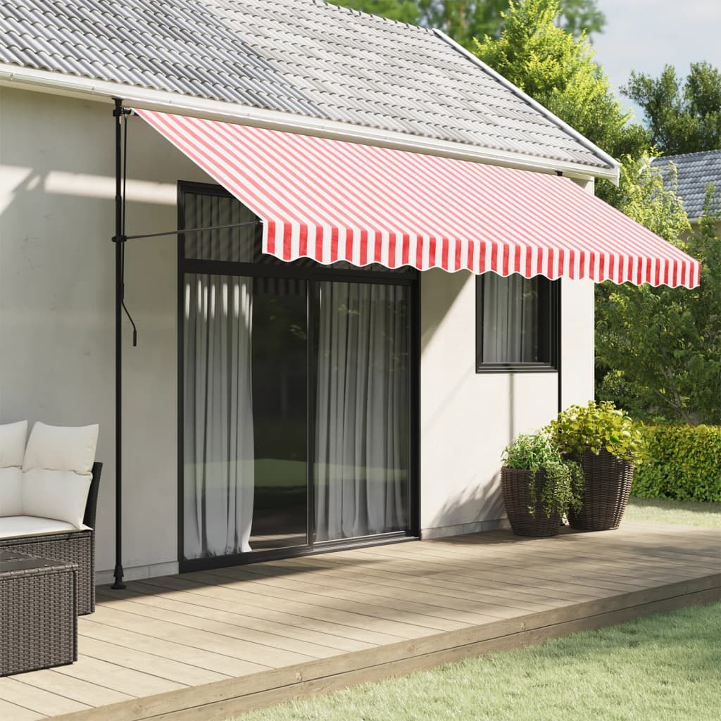 Replacement Fabric for Awning Valance Red and White Stripe 4 m
