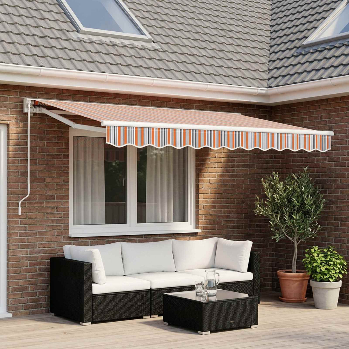 Awning Valance Replacement Multicolour Stripe 350 cm