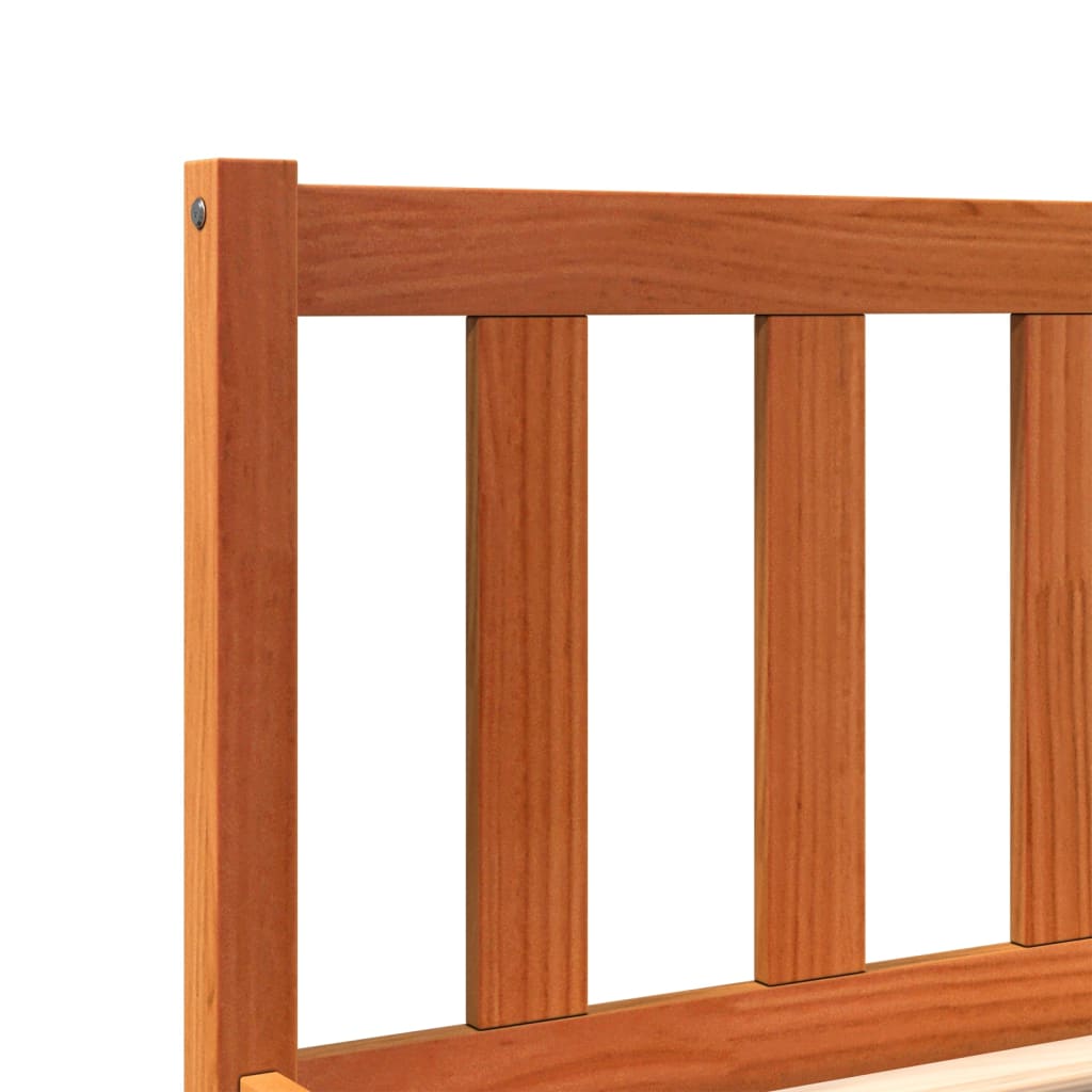 vidaXL Bed Frame without Mattress Wax Brown 75x190 cm Small Single Solid Wood Pine