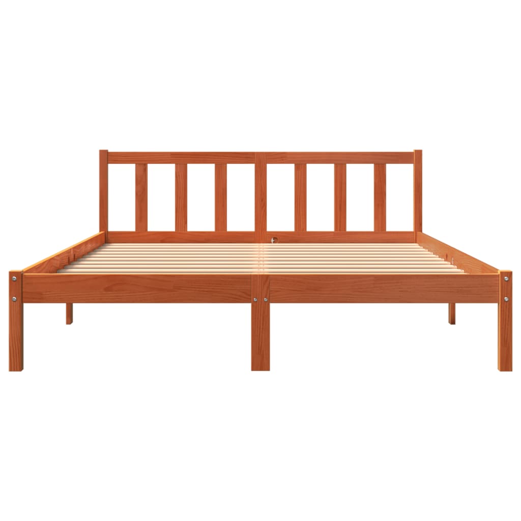 vidaXL Bed Frame without Mattress Wax Brown 160x200 cm Solid Wood Pine