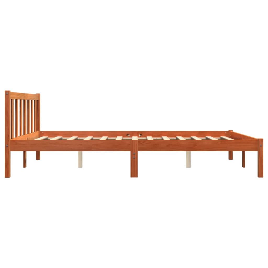 vidaXL Bed Frame without Mattress Wax Brown 160x200 cm Solid Wood Pine