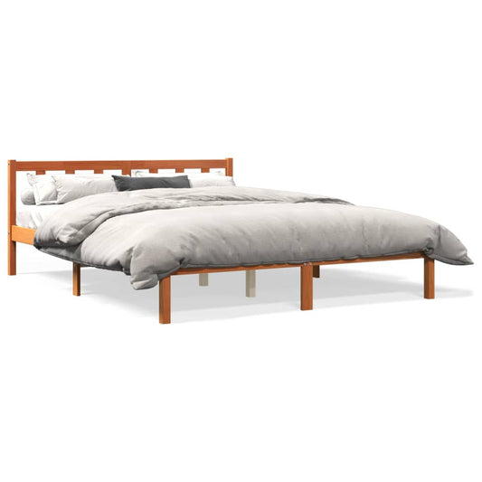 vidaXL Bed Frame without Mattress Wax Brown 160x200 cm Solid Wood Pine