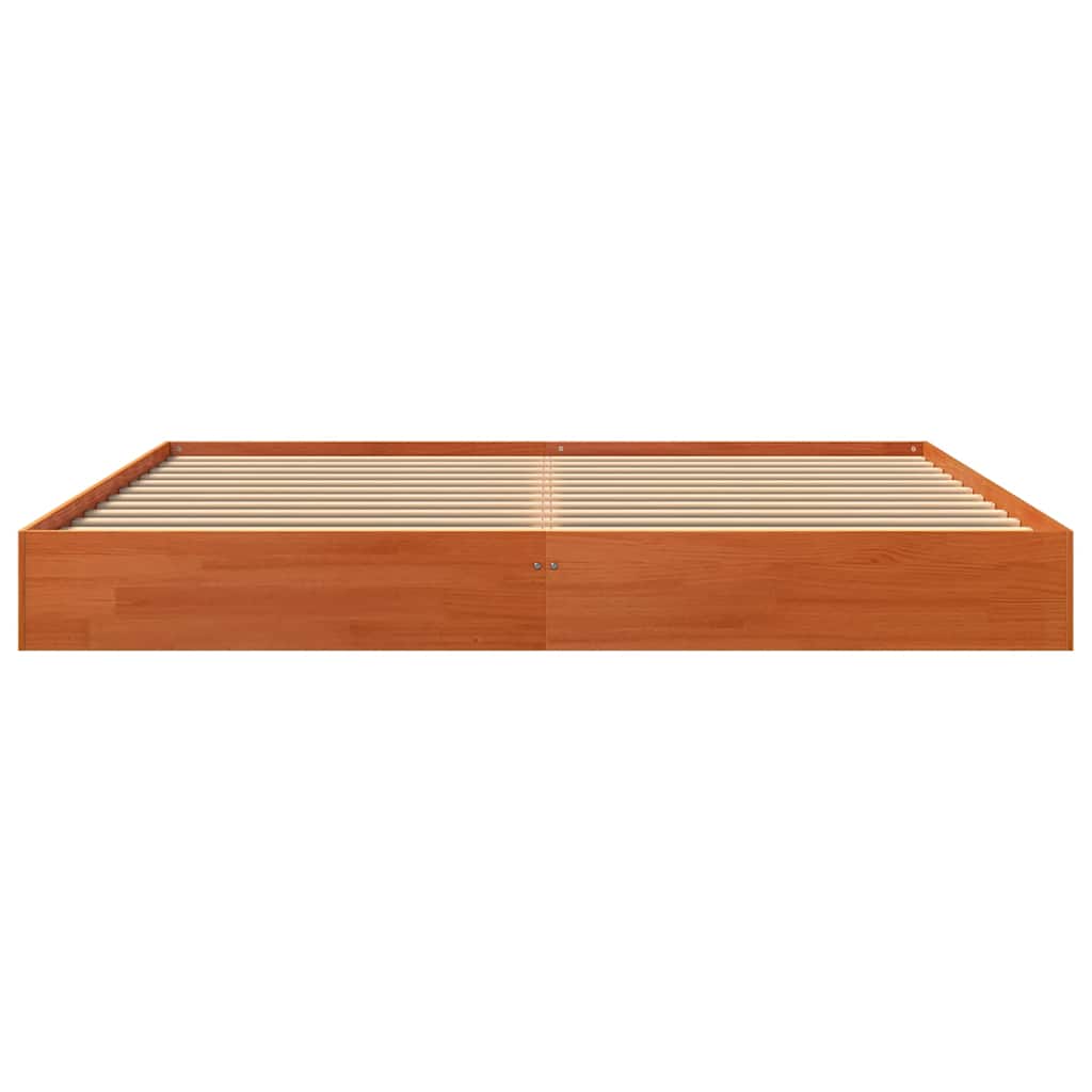 Bed Frame without Mattress Wax Brown 180x200 cm Super King Solid Wood Pine