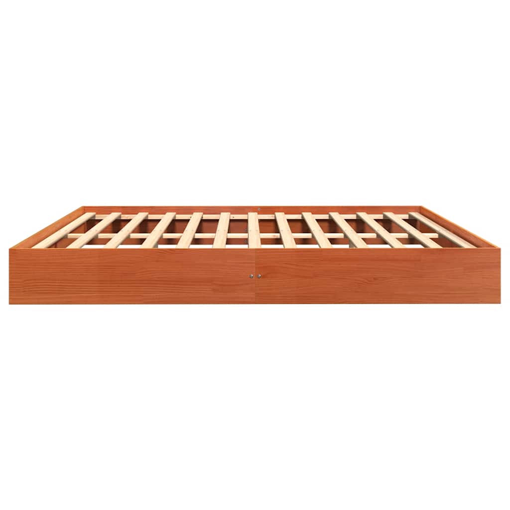 Bed Frame without Mattress Wax Brown 180x200 cm Super King Solid Wood Pine