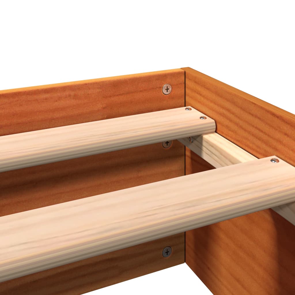 Bed Frame without Mattress Wax Brown 160x200 cm Solid Wood Pine