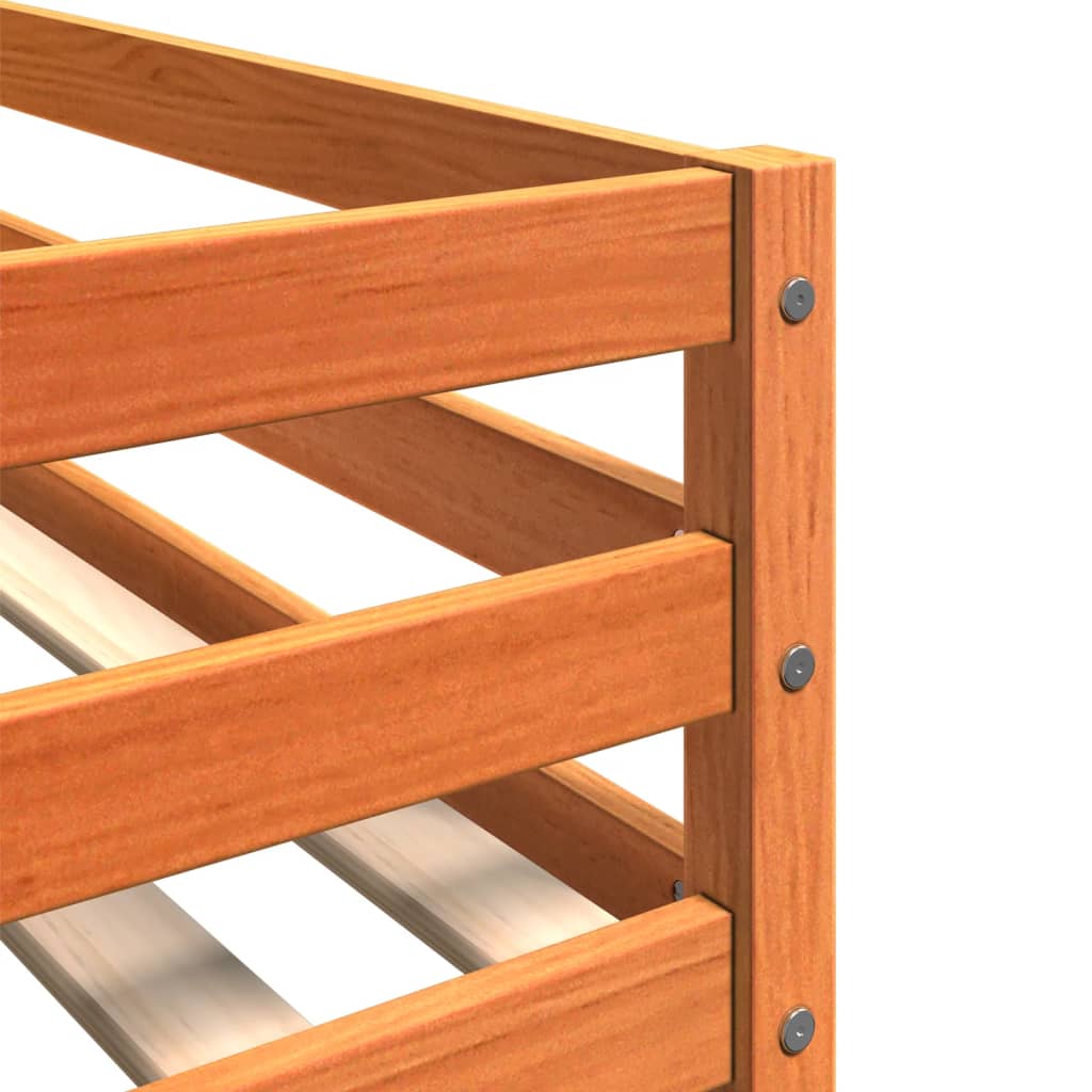 vidaXL Bunk Bed without Mattress Wax Brown 75x190 cm Small Single Solid Wood Pine