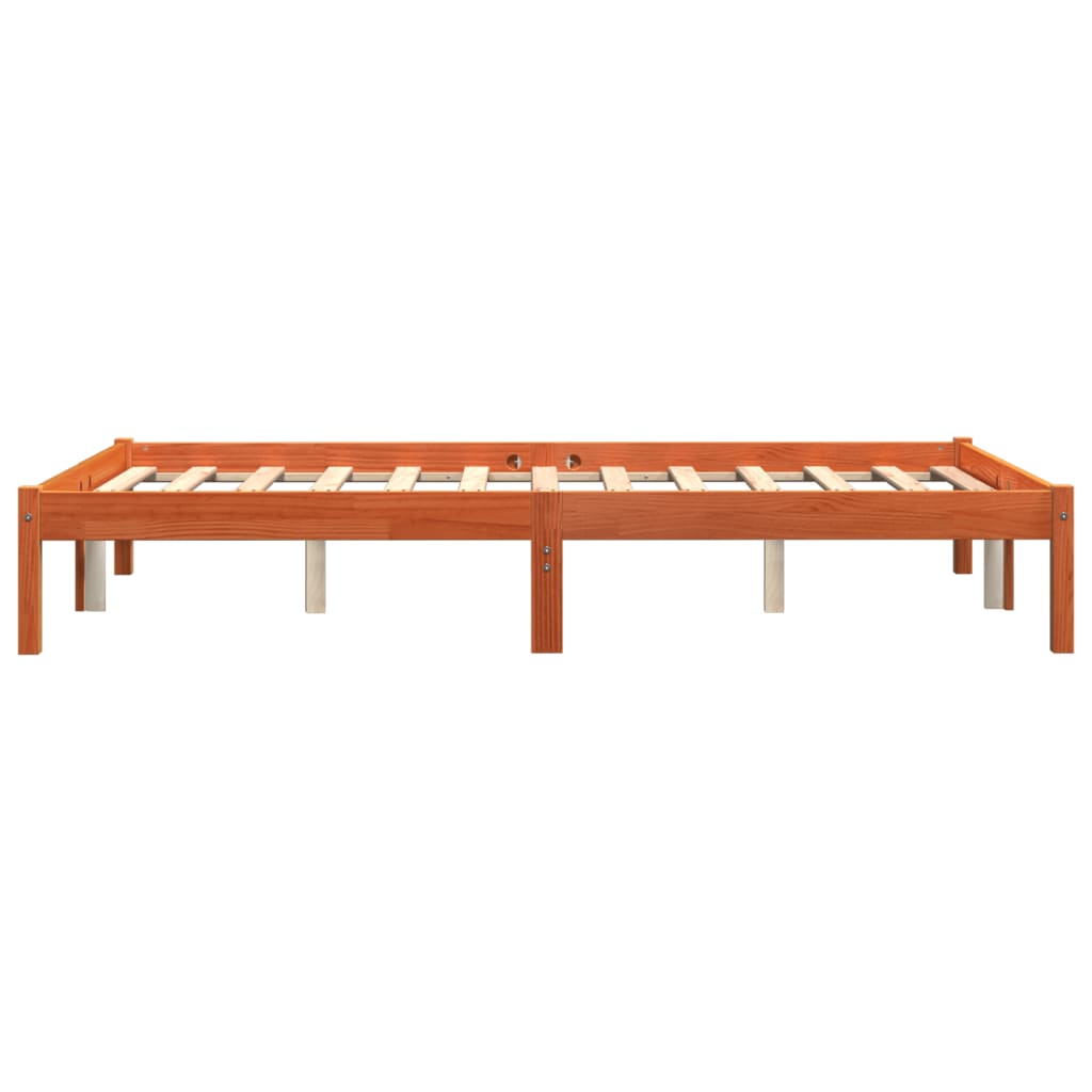 Bed Frame without Mattress Wax Brown 140x190 cm Solid Wood Pine