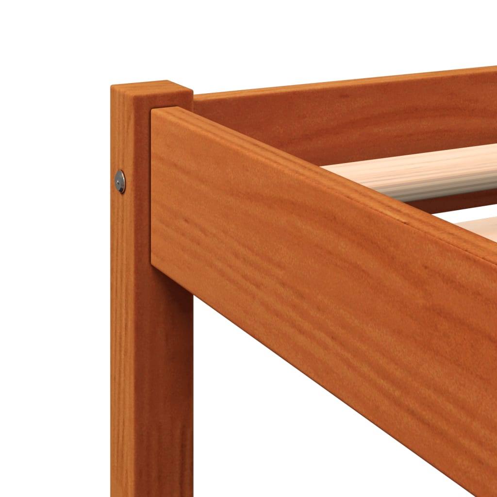 Bed Frame without Mattress Wax Brown 140x190 cm Solid Wood Pine