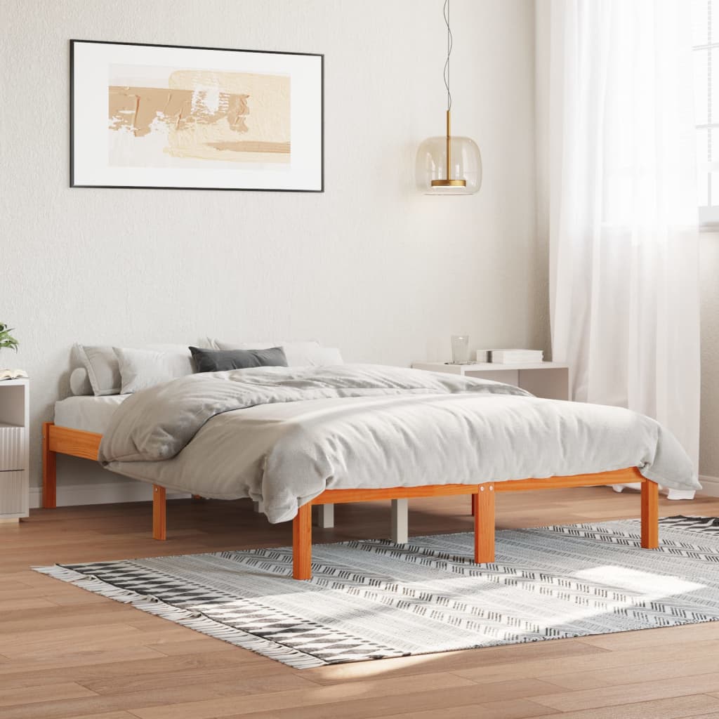 vidaXL Bed Frame without Mattress Wax Brown 120x200 cm Solid Wood Pine