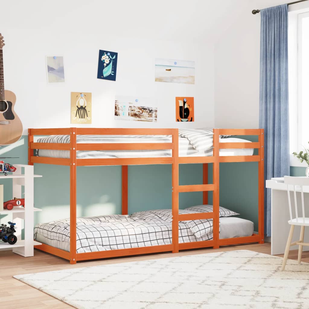 vidaXL Bunk Bed without Mattress Wax Brown 90x200 cm Solid Wood Pine