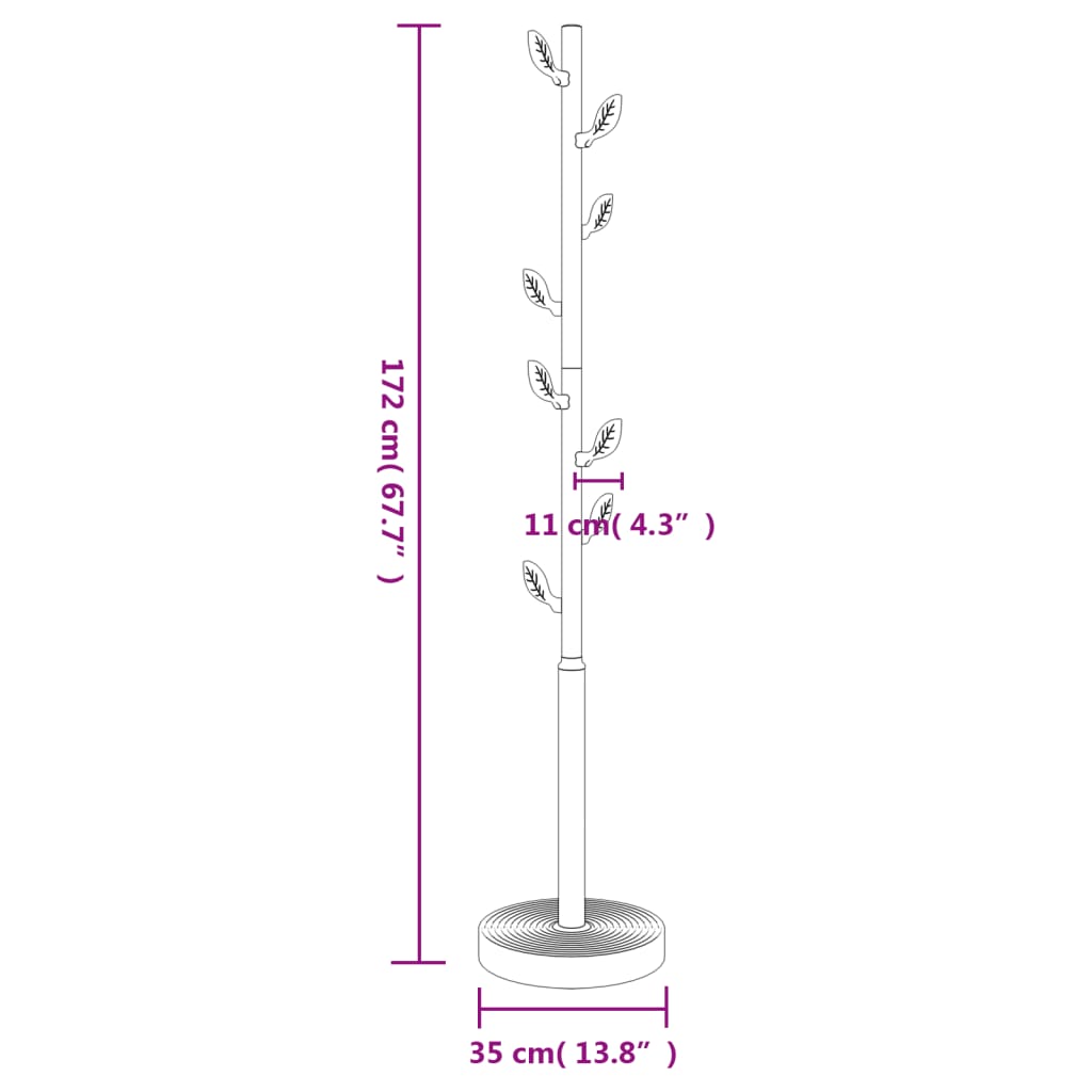 Coat Stand Pink 172 cm Powder-coated Iron