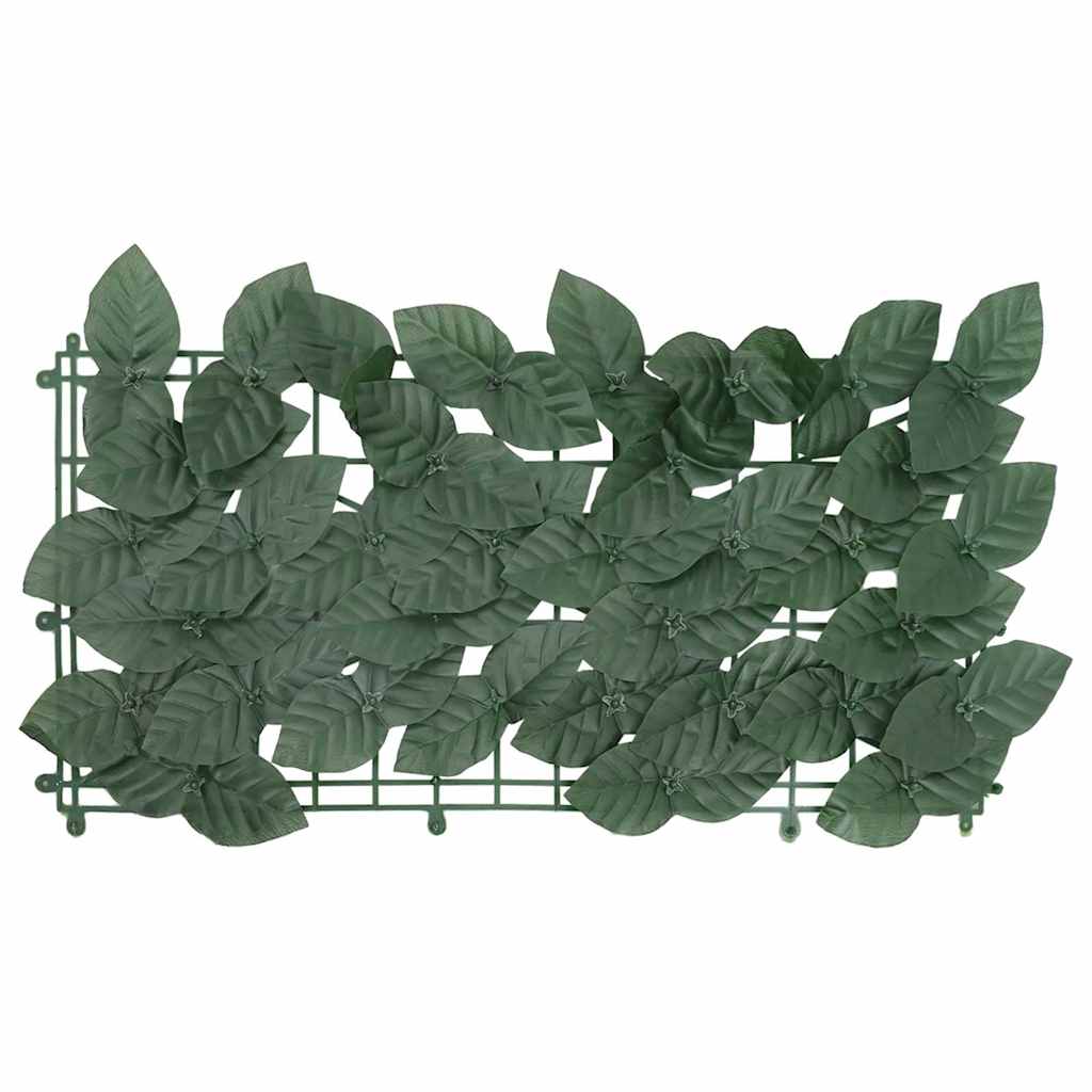Balcony Screen with Dark Green Leaves 200x100 cm