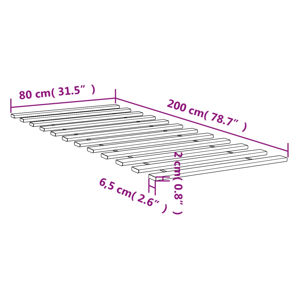 vidaXL Bed Slats 80x200 cm Solid Wood Pine