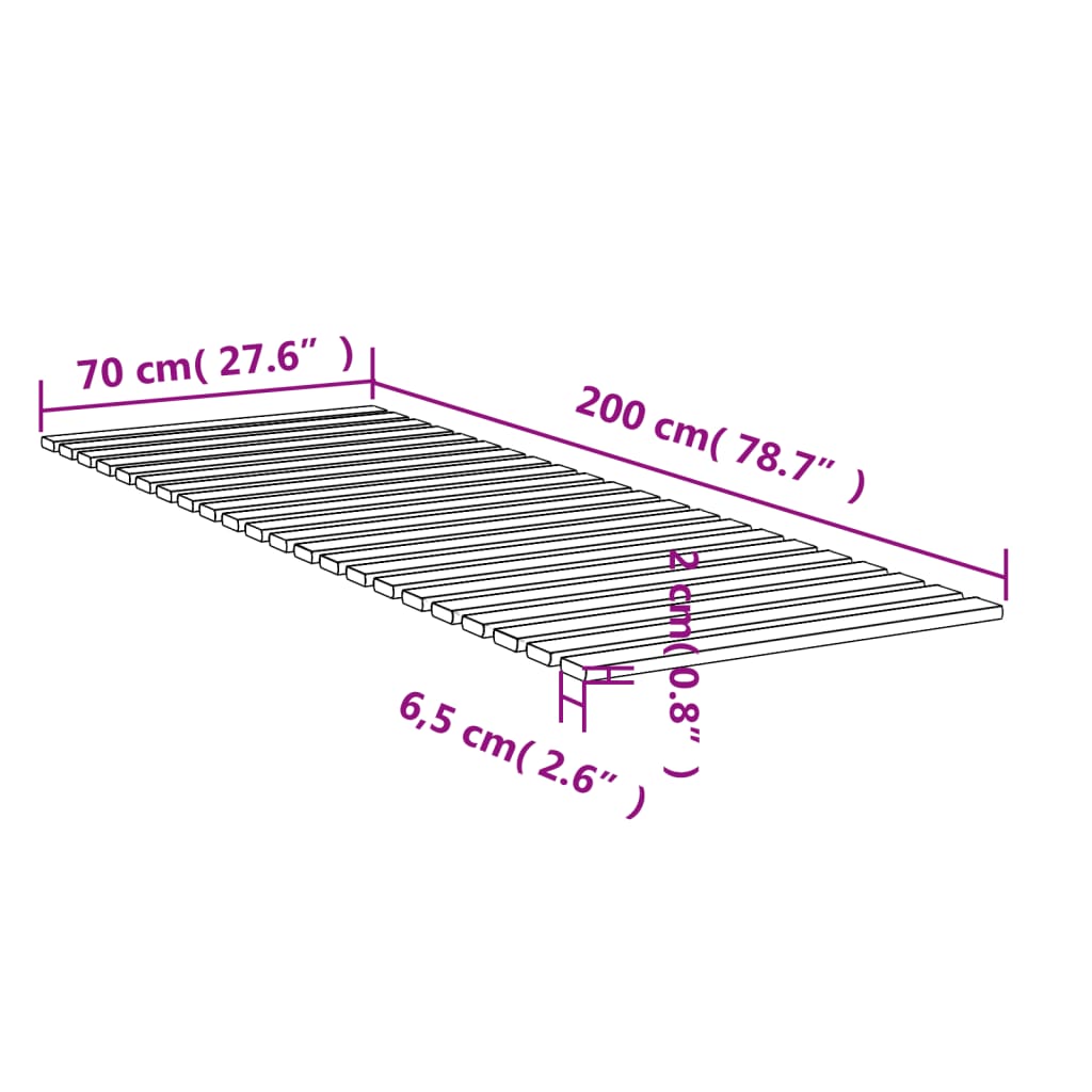 vidaXL Bed Slats 70x200 cm Solid Wood Pine