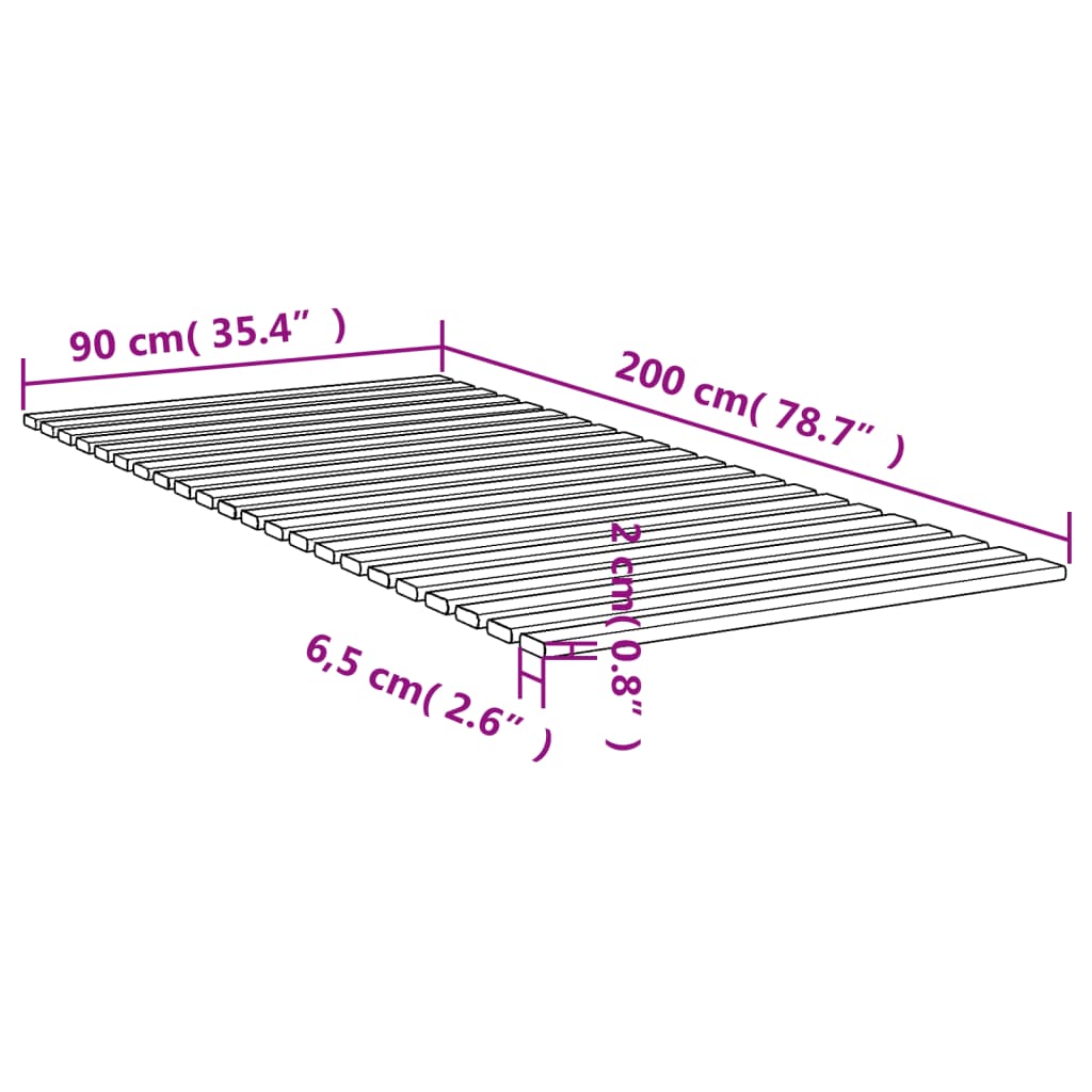 vidaXL Bed Slats 90x200 cm Solid Wood Pine